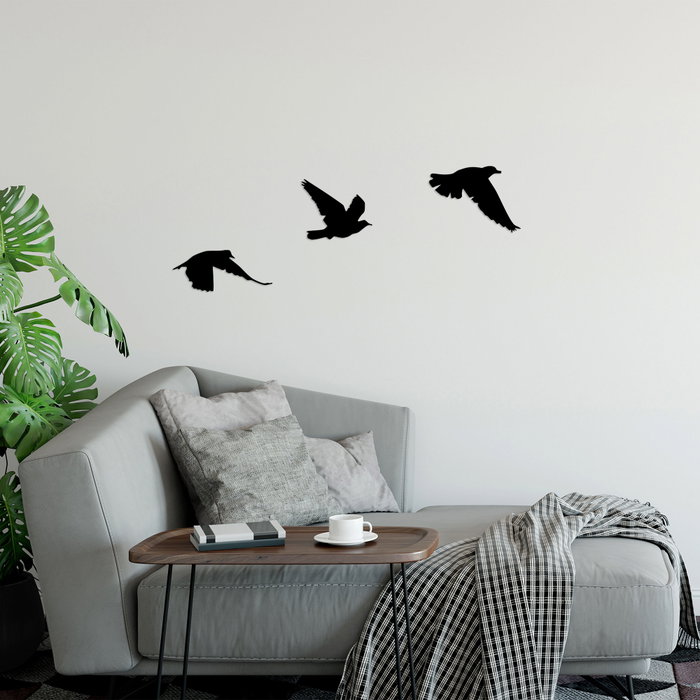 Wallity Accesorio Decorativo de Pared de Metal Negro 477 | Elegante y Moderno para Hogar | 15x13cm, 21x9cm, 20x14cm